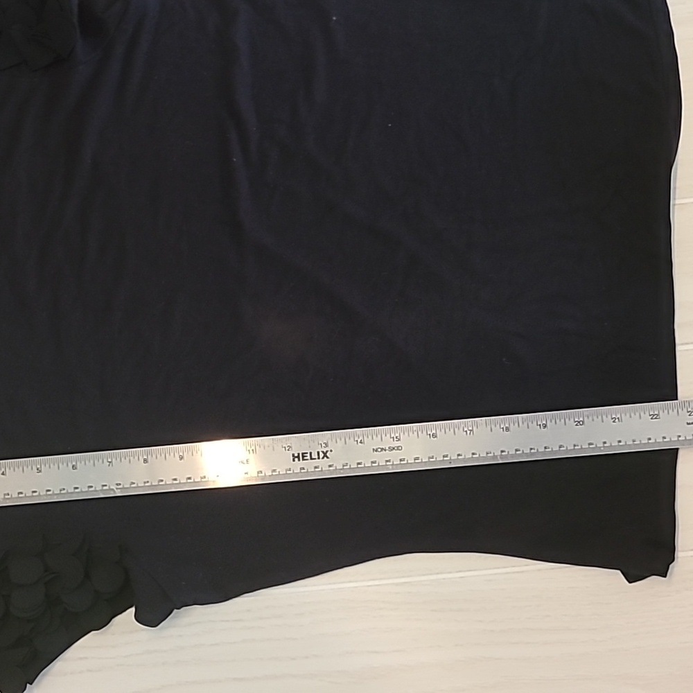 Ted Baker Size 3 Black Ruffle Heart Sleeve Top Shirt - Picture 11 of 11